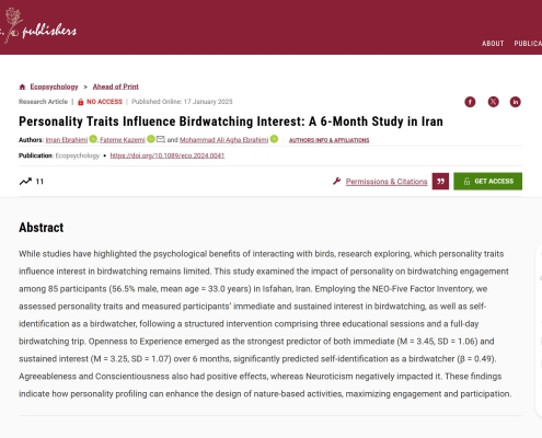 Personality and Birdwatching Iman Ebrahimi